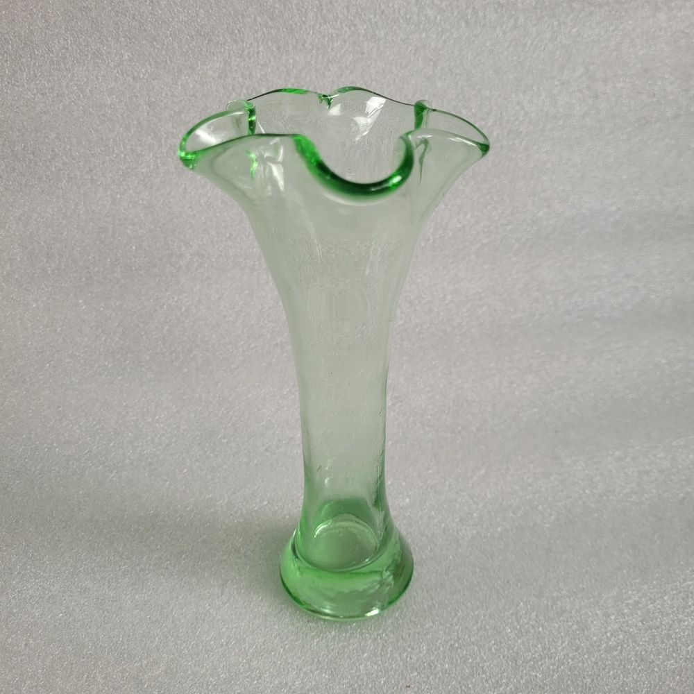 Vintage Hand Swung Vase Pale Green